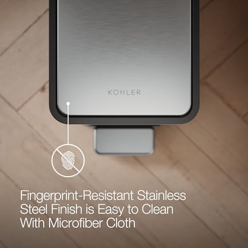 Kohler K-20957-ST 2.5 Gallon Slim Step Trash Can, Stainless Steel - color: Stainless Steel, size: 2.5 Gallon - Step Can