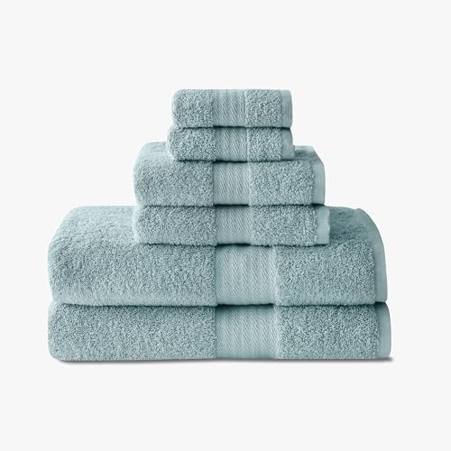 1888 Mills 6 Piece 600 GSM Luxury Towel Set, 2 Bath Towels, 2 Hand Towels and 2 Washcloths, Premium Cotton Blend, Super Soft and Highly Absorbent Towels for Bathroom, Hotels and Gym, Blue - color: Blue, size: Towel Set (Pack of 6)