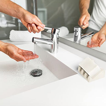 Silicone Soap Dish (USA Patented) Self Draining Bar Soap Holder for Shower Bathroom Sink, Drying Soap Dish Tray Sponge Holder Easy Cleaning Soap Saver Travel Accessories (Beige, 2) - color: Beige, 2