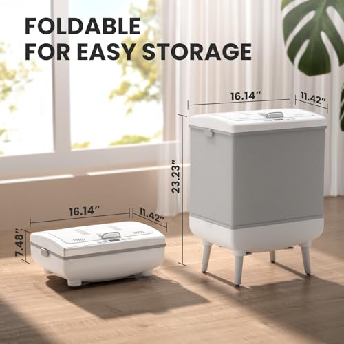 AGLUCKY Foldable Towel Warmer, 35L Large Capacity PTC Heater | Aromatherapy & Heat/Delay Timer, Fits Up to Three Oversized 45"x70" Towels, ETL Certified Towel Dry for Home Spa
