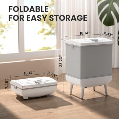 AGLUCKY Foldable Towel Warmer, 35L Large Capacity PTC Heater | Aromatherapy & Heat/Delay Timer, Fits Up to Three Oversized 45"x70" Towels, ETL Certified Towel Dry for Home Spa
