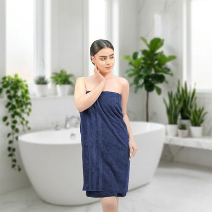 Bath Towels Set of 4 Extra Large Towels Set, 30x60 in, 100% Uzbek Cotton 600 GSM, Oeko-TEX, Larger & Lighter Weight, Quicker to Dry, Super Soft and Absorbent, Perfect for Bathroom – Navy - color: Navy