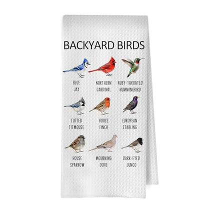 Birds Gifts Kitchen Towels - Birdwatching Graphic Decorative Waffle Dish Towels, Birds Gifts Hand Towel, Bird Gift Tea Towel, 16x24 Inch - color: Birdwatching-06