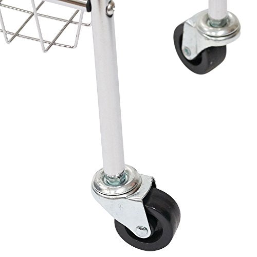 Household Essentials Chrome Iron 3-Basket Storage Cart - color: Chrome