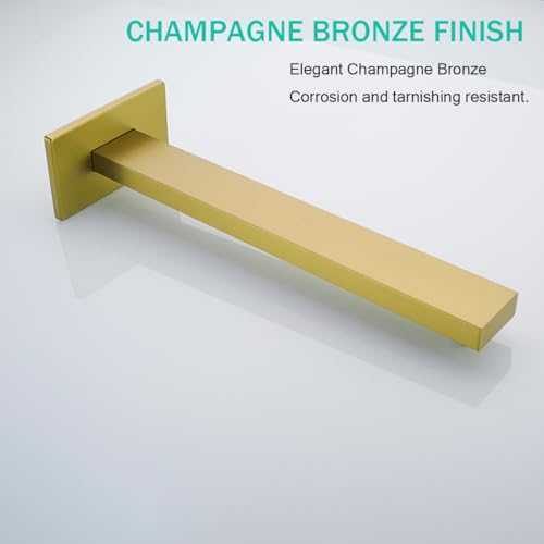 16 Inch Shower Arm with Flange,Stainless Steel Extension Extender Pipe for Fixed Rain Shower Head,Extra Long High Rise Shower Head Extension Arm,Champagne Bronze,SE-91118-16CB - color: Champagne Bronze(91118)