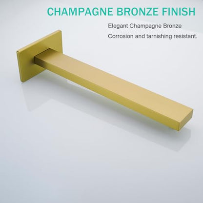 16 Inch Shower Arm with Flange,Stainless Steel Extension Extender Pipe for Fixed Rain Shower Head,Extra Long High Rise Shower Head Extension Arm,Champagne Bronze,SE-91118-16CB - color: Champagne Bronze(91118)