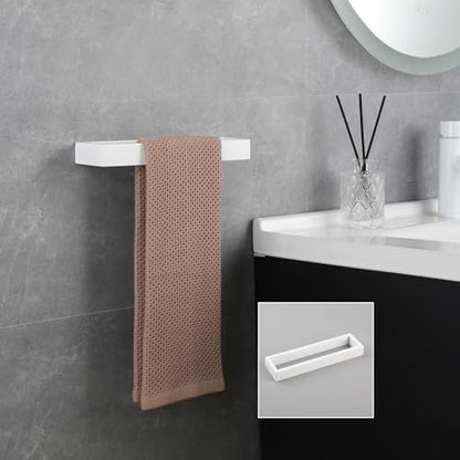GERZWY 3-Piece Bathroom Accessory Set Stainless Steel Toilet Paper Holder Towel Ring Towel Hooks Wall Mount, White - color: White