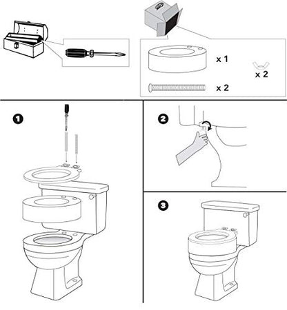 Carex Toilet Seat Riser, Round Raised Toilet Seat Adds 3.5 inches to Toilet Height, for Assistance Bending or Sitting, 300 Pound Weight Capacity Toilet Riser - style: Round