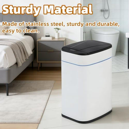Smart Trash Can, Sensor Opening and Closing (1, Square Gold) | Automatic Trash Can for Living Room, Bedroom, Kitchen and Bathroom - color: Square Gold
