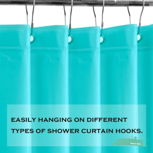 Aqua Blue Plastic Shower Curtain Or Liner, 72x72 Inch Lightweight Teal Blue Plastic Bathroom Shower Showroom Inner Curtain with Rustproof Metal Grommet Holes and Weighted Magnets - color: D05-aqua, size: 72"W x 72"L (Pack of 1)