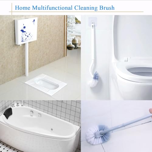 2 Pack Curved Toilet Bowl Brush Without Holder for Bathroom, Compact Toilet Brush Durable Under The Rim Household Deep Cleaning Brushes (Gray Toilet Brush Without Holder) - color: Gray Toilet Brush Without Holder