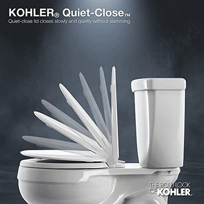 KOHLER K-4639-95 4636-G9 Cachet Quiet-Close Toilet Seat, Elongated, Ice Grey, Round - color: Ice Gray, size: Round