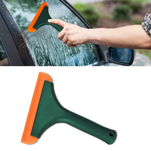 Small Silicone Window Squeegee, Auto Windshield Water Blade Scraper, Multifunctional Auto Squeegee with 5.9 Inch Blade and Non-Slip Handle for Car Window, Home Cleaning (Dark Green, 1PCS) - color: Dark Green