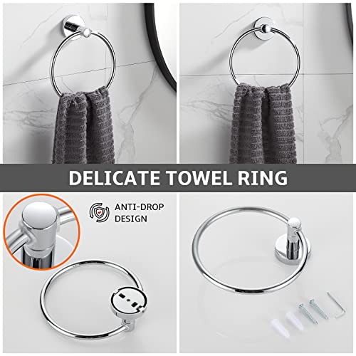 BGL Bathroom Hardware Set Chrome Bathroom Accessory Set Towel Bar 8 Pieces Set - color: Chrome, size: 8 PIECES