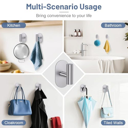 Self Adhesive Brushed Nickel Toilet Paper Holder Towel Holder for Bathroom Wall, No Drilling Bathroom Hardware Set, SUS304 Stainless Steel Towel Ring Hand Towel Holder for Bathroom, Kitchen - color: Brushed Nickel