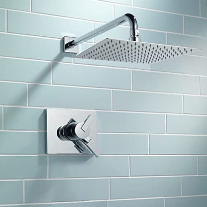 Voolan Shower Arm with Flange and Teflon Tape, Extension Shower Head Arm for Bathroom Fixed Shower Head, Solid Stainless Steel, Wall Mounted (15 Inch, Chrome) - color: Chrome, style: 15 Inch