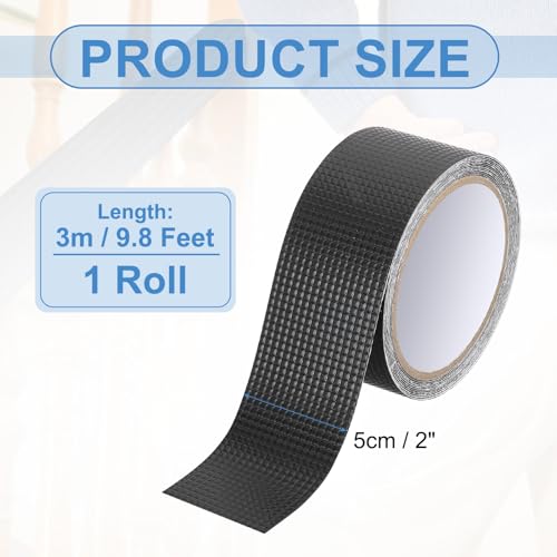 PATIKIL 2 Inch x 10 Feet Non-Slip Grip Tape, Waterproof Non-Abrasive Traction Tape Self-Adhesive Cushion Pad Strips for Handrails Game Controllers Ovens- 1 Roll (Black) - color: Black, size: 2 Inch x 10 Feet