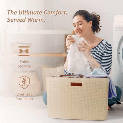 Towel Warmer Bucket - Hot Towel Warmer for Bathroom & Home Spa, Fits 3 Oversized 40"x70" Towels/Bathrobes/Blankets, Auto Shut Off & Adjustable Timer (Countertop- Geometric Weave Style) - size: Countertop- Geometric Weave Style