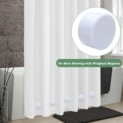 3 Sets Shower Curtain Weights Bottom, Magnetic Heavy Duty Weights Premium Shower Curtain Liner Clips Added Weight, Work for Drapery, Tablecloth, Stop Shower Curtain Blowing in, White Weights - color: White