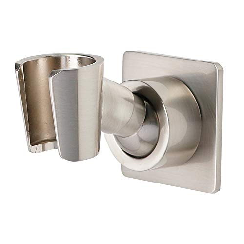 Shower Head Holder All Metal Handheld Shower Wand Bracket Adhesive Shower Wall Mount Holder Brass Shower Spray Holder Brushed Nickel, Drill Free Glue Installation - color: Brushed Nickel