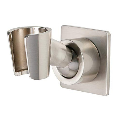 Shower Head Holder All Metal Handheld Shower Wand Bracket Adhesive Shower Wall Mount Holder Brass Shower Spray Holder Brushed Nickel, Drill Free Glue Installation - color: Brushed Nickel