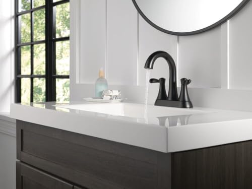 Delta 25897LF Esato 1.2 GPM Two Handle Centerset Bathroom Faucet with Push Pop-Up Drain Assembly - Matte Black - color: Matte Black