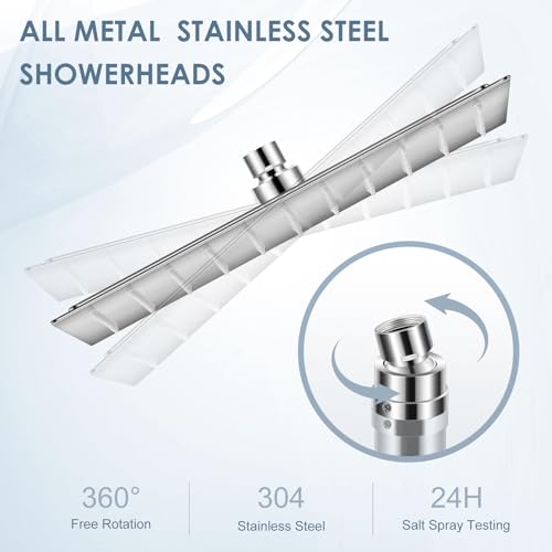 10 Inch Rain Shower Head Brushed Nickel - All Metal Stainless Steel 304, Ultra Thin Design, Modern Bathroom Square Rainfall Showerheads - Full Body Coverage Bath Shower - color: Brushed Nickel, size: 10 Inch Square