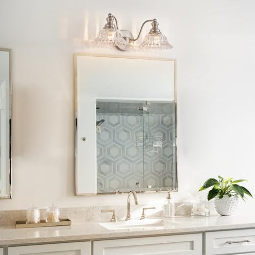XIEDUN Brushed Nickel 2 Light Vanity Lights Fixture Lights for Bathroom - color: Brushed Nickel, size: 2 Light