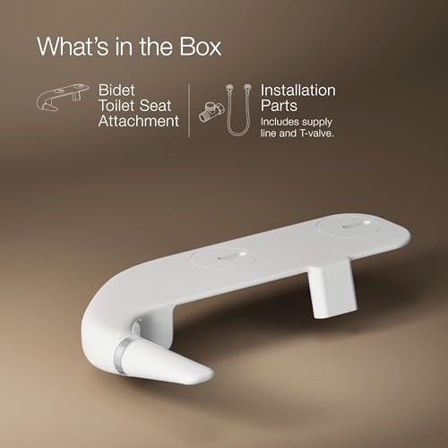 Kohler PureWash M100 Manual Elongated Bidet Attachment For Toilet Seat, Adjusts Water Pressure, Dual Self-Cleaning Wands, Fits Most Toilets, Front or Rear Spray Option
