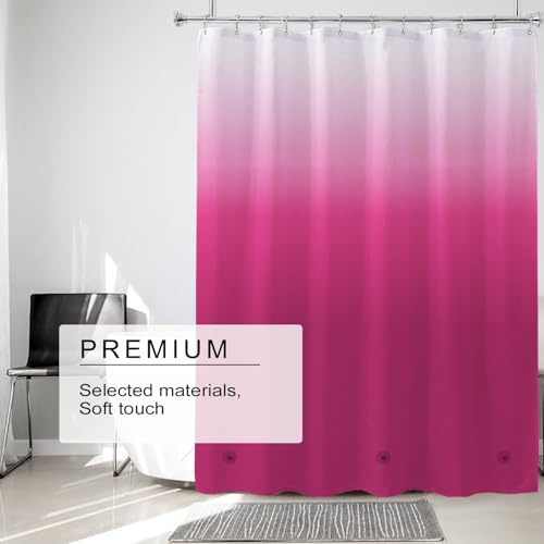 TIKABC Shower Curtain Liner, 4G PEVA Shower Liner, Plastic Waterproof Shower Curtains, with Grommet Holes and 3 Magnetic Weights(Gradient Red) - color: Gradient Red
