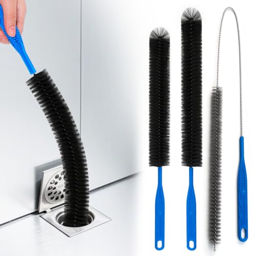 Flexible Cleaning Tool,Bendable Sewer Drain Brush, Long Pipe Cleaner for Home Kitchen Sink, Shower and Tub Hair Clogs