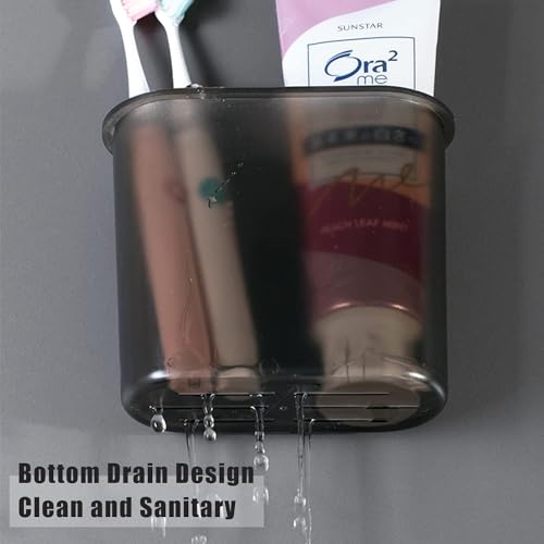 Toothbrush Holders Wall Mounted, Self Adhesive Tooth Brush Holder for Bathroom Electric Toothbrush Toothpaste Razor Bathroom Accessories(Black) - color: Black-1