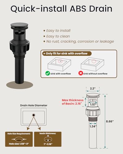 gotonovo Waterfall Bathroom Faucet 3 Hole Square Body,Oil Rubbed Bronze | SUS304 8’’ Widespread Bathroom Sink Faucet,2.17’’ Wide Spout,24’’ cUPC Hose,Pop Up Drain,2 Handle,Vanity,Lavatory,Basin,RV - color: Bromze