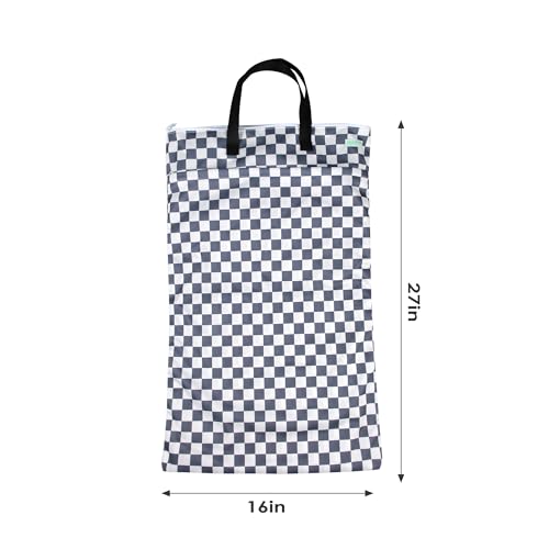wegreeco Reusable Hanging Wet Dry Cloth Diaper Bag (Checkerboard Grey) - color: Checkerboard Grey