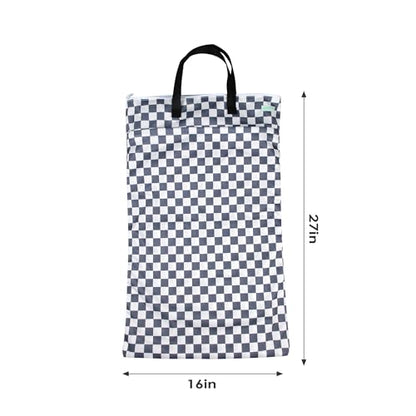 wegreeco Reusable Hanging Wet Dry Cloth Diaper Bag (Checkerboard Grey) - color: Checkerboard Grey