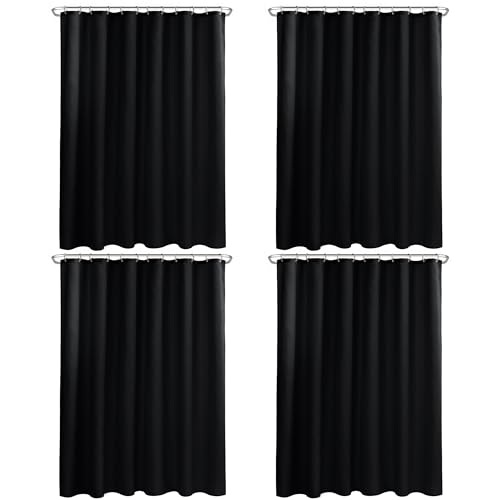 Nasitos Fabric Shower Curtain Liners with Magnets 2 Pack 70X72 Inch White | Washable & Water Resistant Lighweight Cloth Shower Liner for Bathroom, Soft Hotel Quality, Standard Size - color: Black, size: 72"W x 72"L (Pack of 4)