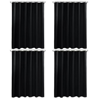 Nasitos Fabric Shower Curtain Liners with Magnets 2 Pack 70X72 Inch White | Washable & Water Resistant Lighweight Cloth Shower Liner for Bathroom, Soft Hotel Quality, Standard Size - color: Black, size: 72"W x 72"L (Pack of 4)