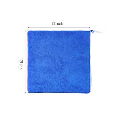 Premium Microfiber Cleaning Cloths, Ultra Absorbent Lint-Free Towels for Kitchen, Glass, Car Care, Stainless Steel & Household Cleaning, 400 GSM, 12" x 12" - color: Blue
