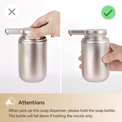 LAOPAO Automatic Soap Dispenser, Rechargeable Touchless Foaming Hand Soap Dispenser for Bathroom, Soap Pump for Kitchen, Water-Resistant, Xmas Gift 10oz, Light Silver, Plastic - color: Foam