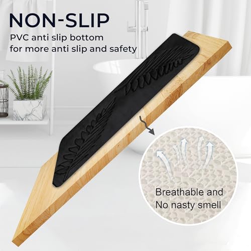Bath Mat Washable 24" x 16" Super Absorbent Bathroom Rugs Soft Memory Foam Bath Mat Quick Dry Non-Slip Bathroom Carpet for Bedroom Shower and Tub, Black