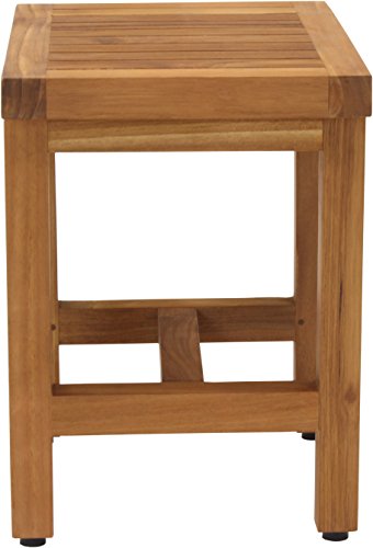 (Fully Assembled) AquaTeak Patented 18" Spa Lotus Teak Shower Bench | Durable, Water-Resistant Teak, Shower Chair & Shaving Foot Rest, Indoor/Outdoor Use - size: C. Bench Fully Assembled