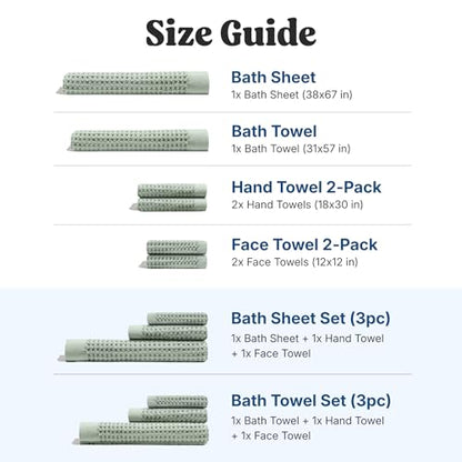 ONSEN Supima® Waffle Face Towels, Quick Dry Lint Free 100% USA Cotton, Lightweight Absorbent Face Towel Set, 12x12 in (Sage Green, Face Towel 2-Pack) - color: Sage Green, size: Face Towel 2-Pack