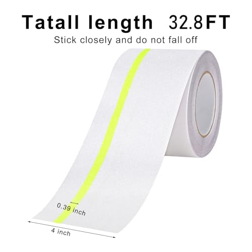 Qingluan Anti Slip Tape, Waterproof Self Adhesive Glow Green Transparent 4" x32.8Ft Grip Tape - color: Transparent Glow in The Dark Green, size: 4 Inch x 32.8ft