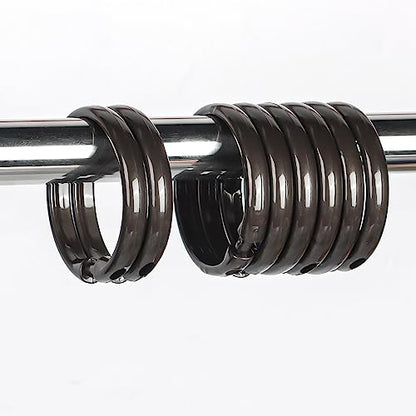 Bronze Shower Curtain Hooks Rings, 12 Pcs Circular Plastic Shower Curtain Rings for Bathroom, Plastic Shower Curtain Hooks for Shower Curtain Rod, Shower Hooks Rings for Shower Curtain - color: Bronze