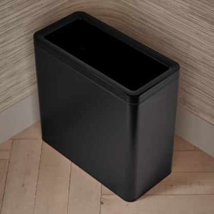 Kohler K-31313-BST 12-Liter Open-Top Trash Can, Black Stainless Steel - color: Black Stainless Steel, size: 3.1 Gallon - Open Top