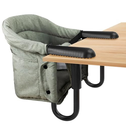 Hook On High Chair - Portable & Foldable for Babies 6-36 Months, Family & Travel Use with Carry Bag(Sage Green) - color: Sage Green
