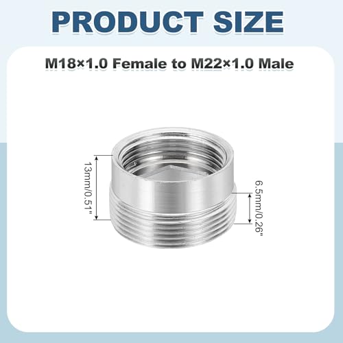 uxcell Faucet Aerator Adapter, M18 Female to M22 Male with Washer, 13mm Length - size: M18 Female to M22 Male, 13mm Length