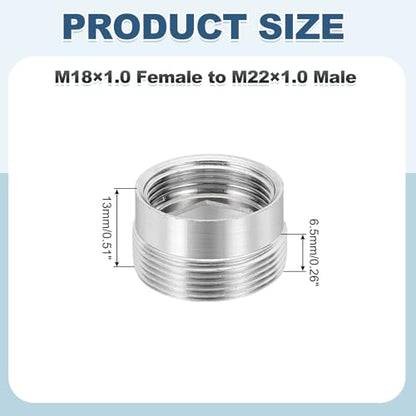 uxcell Faucet Aerator Adapter, M18 Female to M22 Male with Washer, 13mm Length - size: M18 Female to M22 Male, 13mm Length