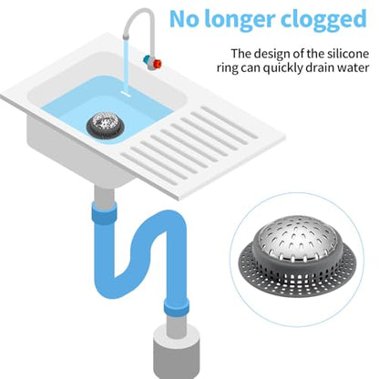 Aluvor Bathtub Drain Hair Catcher Shower Drain Cover Sink Drain Protector | Bathroom Sink & Bathtub Drain Strainer for Pop-Up & Regular Drains, dark gray - size: Large-Dark Gray