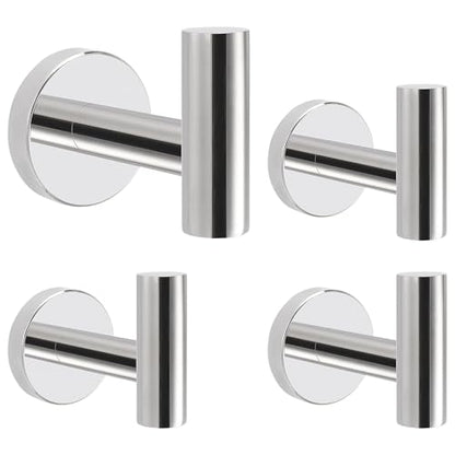 Livabber Bathroom Towel Hooks, 304 Stainless Steel Robe Shower Hooks Wall Mounted, Heavy Duty Towel Hangers for Bathroom Kitchen Bedroom (4 Pack, Chrome) - color: Chrome, size: 4 Pack